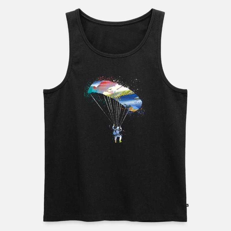 fallschirm,fallschirmfliegen,graffiti,gleitschirm - Männer Premium Bio Tank Top - Schwarz