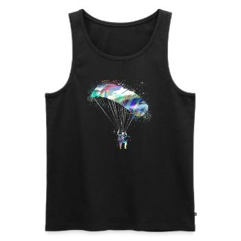 Parachute,Parachuting,Graffiti,Paragliding - Men's Premium Organic Tank Top - black - Front - AI Model Male 178 light (178cm)
