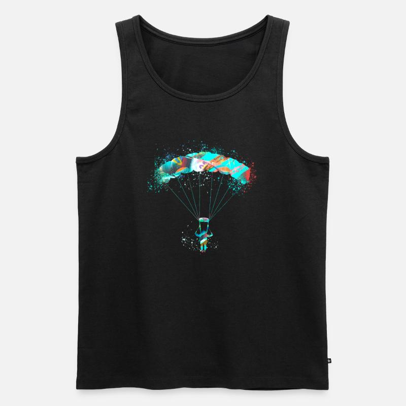fallschirm,fallschirmfliegen,graffiti,gleitschirm - Männer Premium Bio Tank Top - Schwarz