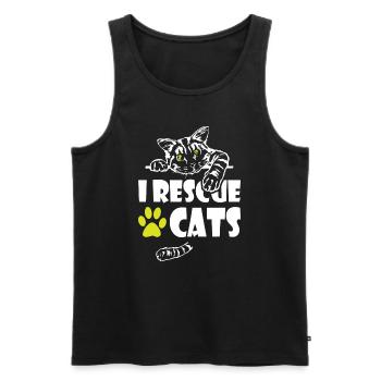 I Rescue Cats - Männer Premium Bio Tank Top - Schwarz - Vorne - AI Model Male 178 light (178cm)