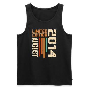 August 2014 Geburtstagsgeschenk August 2014 August - Männer Premium Bio Tank Top - Schwarz - Vorne - Michal (187cm)