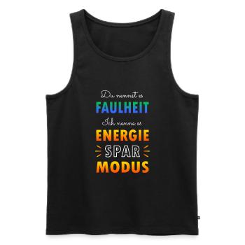 Energiesparmodus - Männer Premium Bio Tank Top - Schwarz - Vorne - Michal (187cm)
