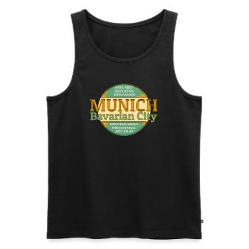 Munich - Men's Premium Organic Tank Top - black - Front - AI Model Male 178 light (178cm)