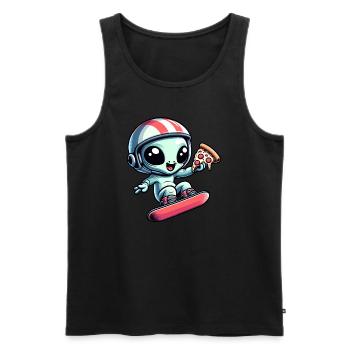 Mignon Comic Alien Snowboard Snowboarder - Débardeur bio Premium Homme - noir - Devant - Michal (187cm)