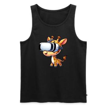 A Cool Giraffe with VR Headboard - Men's Premium Organic Tank Top - black - Front - Michal (187cm)
