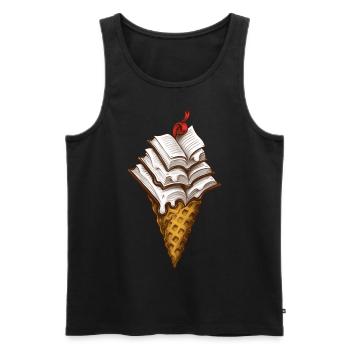 Ice Cream Books - Men's Premium Organic Tank Top - black - Front - Michal (187cm)
