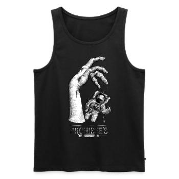 "You make me fly." - Men's Premium Organic Tank Top - black - Front - AI Model Male 178 light (178cm)