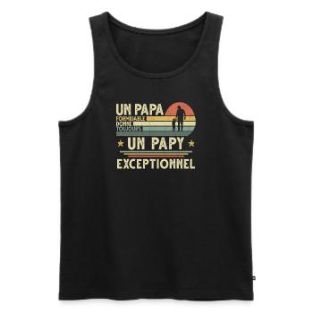 Papa Formidable Donne Toujours Papy Exceptionnel - Débardeur bio Premium Homme - noir - Devant - Michal (187cm)