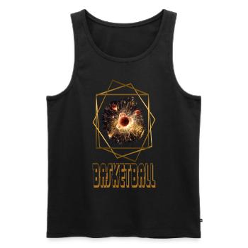 Basketball Basketballer Dunking Sport Gold - Männer Premium Bio Tank Top - Schwarz - Vorne - Michal (187cm)