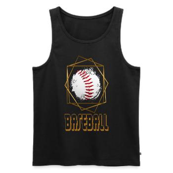 Baseball Ball Gold Player USA Sport Vintage Retro - Débardeur bio Premium Homme - noir - Devant - Michal (187cm)