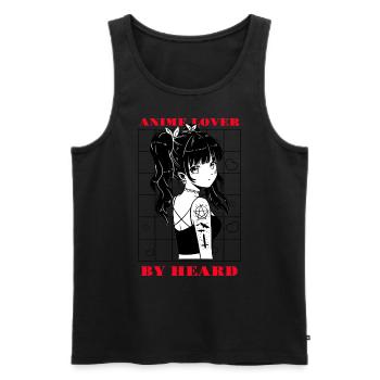 Anime lover by heard / Anime Otaku Manga - Men's Premium Organic Tank Top - black - Front - AI Model Male 178 light (178cm)