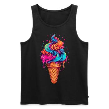 Retro Eiscream Eis Waffeleis für eine Eis - Männer Premium Bio Tank Top - Schwarz - Vorne - Michal (187cm)