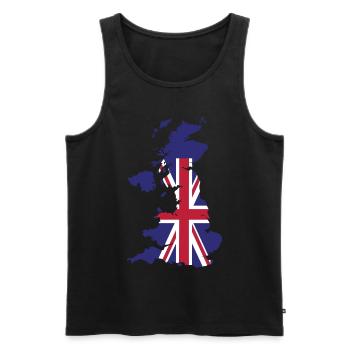 Großbritannien - Männer Premium Bio Tank Top - Schwarz - Vorne - AI Model Male 178 light (178cm)