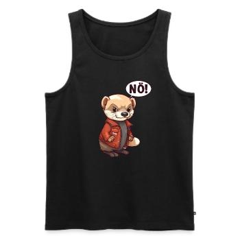 Frettchen Nö Nein - Männer Premium Bio Tank Top - Schwarz - Vorne - Michal (187cm)