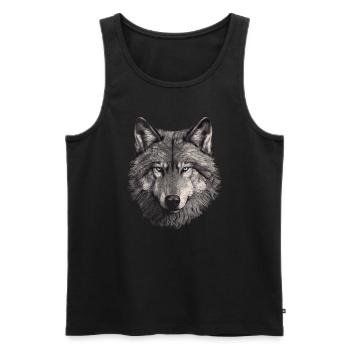Wolf Wolf Head Scratch Marks Claws Wild - Débardeur bio Premium Homme - noir - Devant - AI Model Male 178 light (178cm)