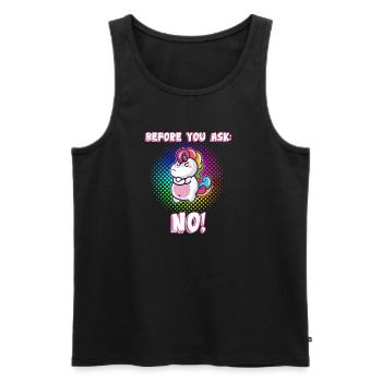 Before you ask: No! - Men's Premium Organic Tank Top - black - Front - Michal (187cm)