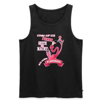 Flamingo - Männer Premium Bio Tank Top - Schwarz - Vorne - Michal (187cm)