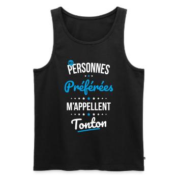 Mes personnes préférées m'appellent Tonton - Débardeur bio Premium Homme - noir - Devant - Michal (187cm)