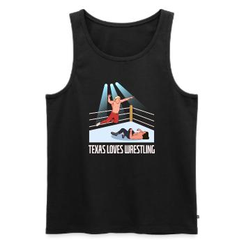 Texas wrestling design for proud Texas fans - Men's Premium Organic Tank Top - black - Front - AI Model Male 178 light (178cm)