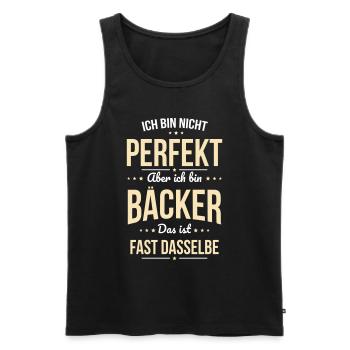 I'm not perfect, but I'm a baker - Men's Premium Organic Tank Top - black - Front - AI Model Male 178 light (178cm)