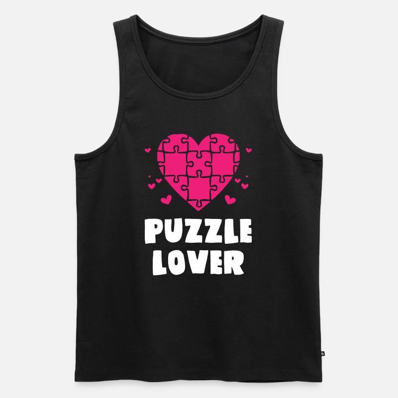 Puzzle Lover - Männer Premium Bio Tank Top - Schwarz