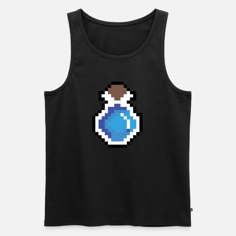 Trank blau Pixel Art - Männer Premium Bio Tank Top - Schwarz