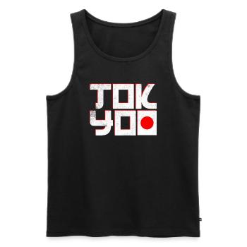 Tokio Japan - Männer Premium Bio Tank Top - Schwarz - Vorne - Michal (187cm)
