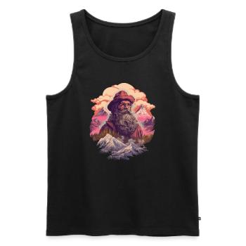 Wandern in der Wildniss und Bergen - Männer Premium Bio Tank Top - Schwarz - Vorne - AI Model Male 178 light (178cm)