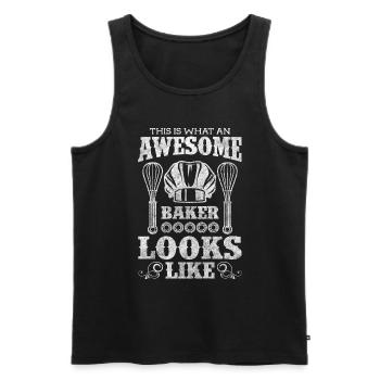 Backen Gebäck Torte Arbeit - Männer Premium Bio Tank Top - Schwarz - Vorne - Michal (187cm)