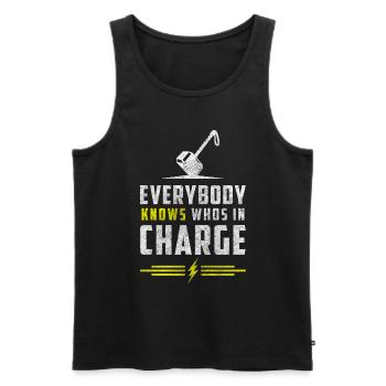 Thor Norse Lightning Celts - Men's Premium Organic Tank Top - black - Front - Michal (187cm)