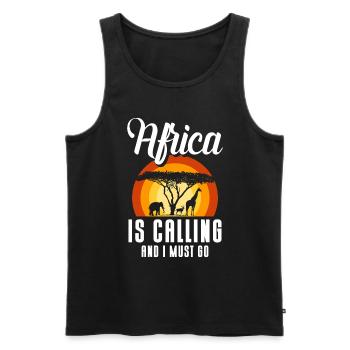 Safari Conservation South Africa Tanzania - Men's Premium Organic Tank Top - black - Front - Michal (187cm)