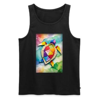 Baby Origami Schildkröte - Männer Premium Bio Tank Top - Schwarz - Vorne - Michal (187cm)