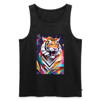 King of the Jungle - Roaring Tiger - Men's Premium Organic Tank Top - black - Front - AI Model Male 178 light (178cm)