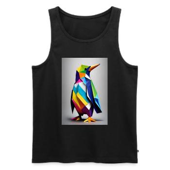 Origami-Pinguin - Männer Premium Bio Tank Top - Schwarz - Vorne - Michal (187cm)