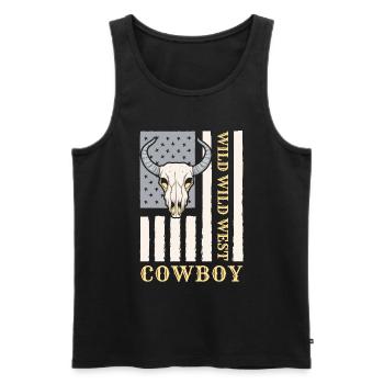 Pays des cow-boys Texas - Débardeur bio Premium Homme - noir - Devant - Michal (187cm)