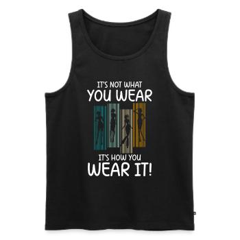 Fashion Lovers Individual Lifestyle Trendsetters - Men's Premium Organic Tank Top - black - Front - AI Model Male 178 light (178cm)