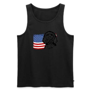 Drahthaar Vizsla US Amerika Fahne Hunde Wilsigns - Männer Premium Bio Tank Top - Schwarz - Vorne - Michal (187cm)