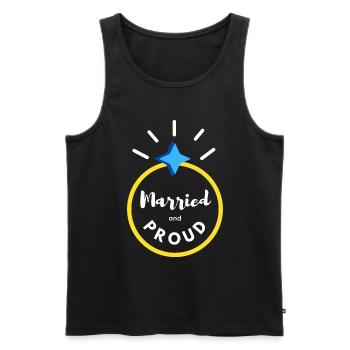 verheiratet und stolz - Männer Premium Bio Tank Top - Schwarz - Vorne - Michal (187cm)