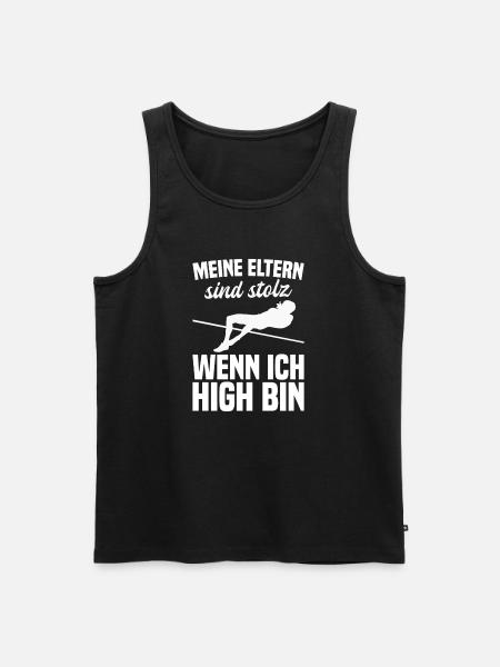 Hochsprung - Meine Eltern sind stolz - Männer Premium Bio Tank Top - Schwarz
