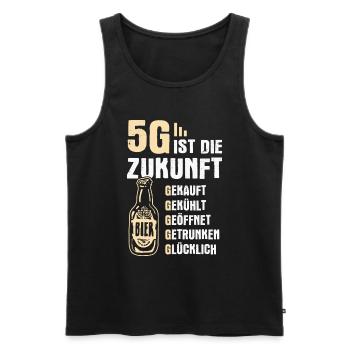 5G ist die Zukunft Bier Biertrinker Bierflasche - Männer Premium Bio Tank Top - Schwarz - Vorne - Michal (187cm)