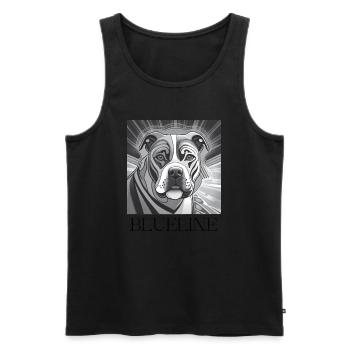 Blueline2 - Männer Premium Bio Tank Top - Schwarz - Vorne - AI Model Male 178 light (178cm)