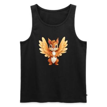 Squirrel Angel - Celestial Animal Design - Men's Premium Organic Tank Top - black - Front - Michal (187cm)