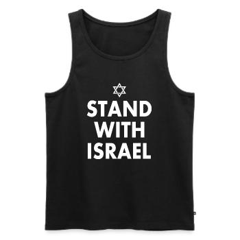 Stand with israel - Männer Premium Bio Tank Top - Schwarz - Vorne - Michal (187cm)