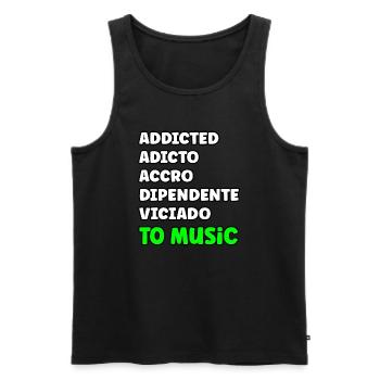 Addicted to international music - Men's Premium Organic Tank Top - black - Front - Michal (187cm)