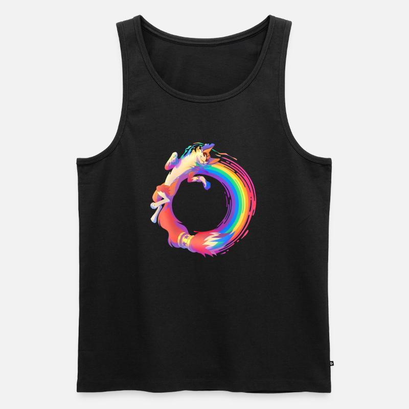 Astrae Regenbogen-Pinsel - Männer Premium Bio Tank Top - Schwarz
