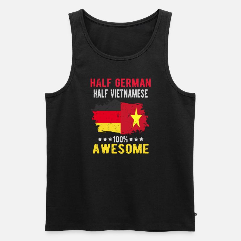 Halb Deutsch Halb Vietnamese - Männer Premium Bio Tank Top - Schwarz