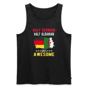 Halb Deutsch Halb Albaner - Männer Premium Bio Tank Top - Schwarz - Vorne - Michal (187cm)