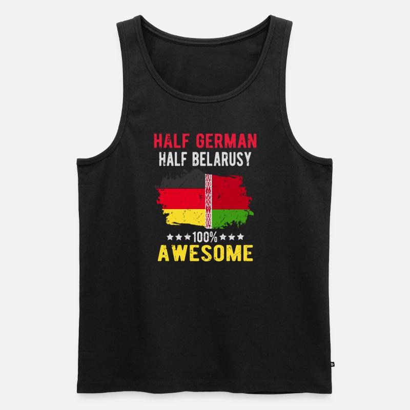Half German Half Belarusian - Men's Premium Organic Tank Top - black