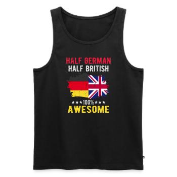 Halb Deutsch Halb Brite - Männer Premium Bio Tank Top - Schwarz - Vorne - AI Model Male 178 light (178cm)