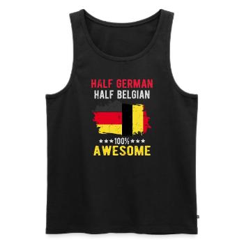 Halb Deutsch Halb Belgier - Männer Premium Bio Tank Top - Schwarz - Vorne - Michal (187cm)